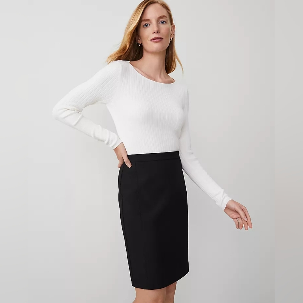 LOFT Elegant Black Pencil Skirt